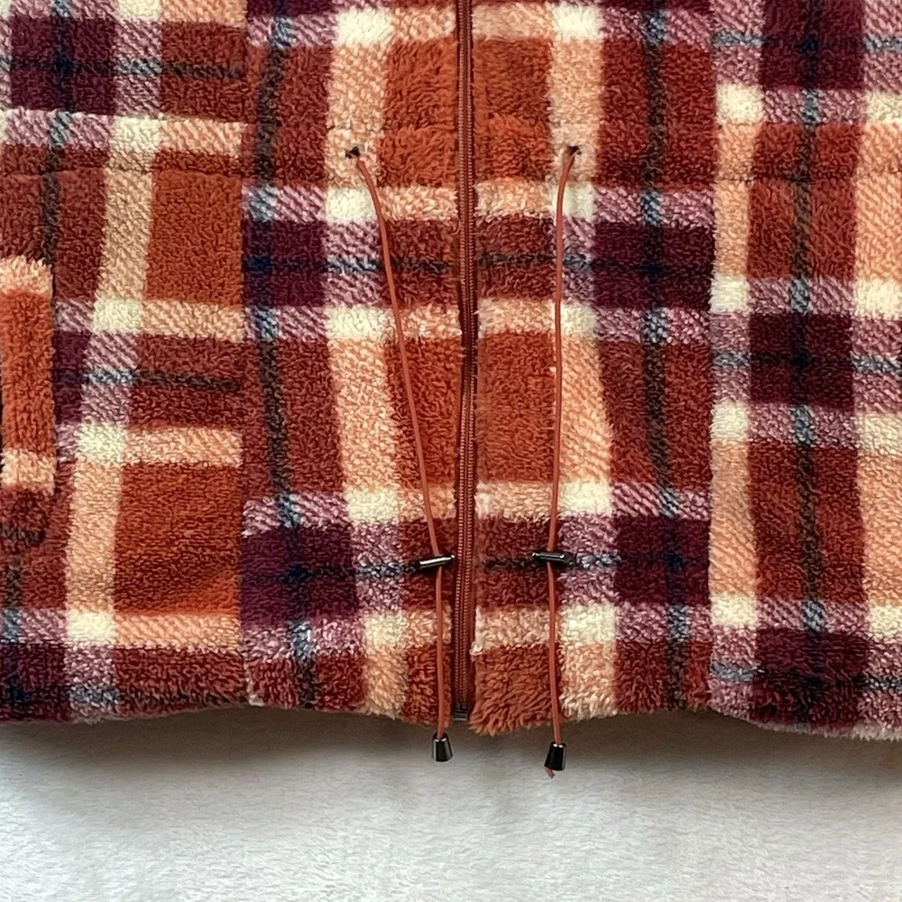 Jason Maxwell Outerwear Collection Womens Large Fleece Vest‎ Plaid Fall Colors
